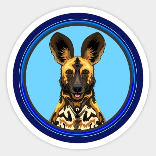 African Painted Dog Circle Sticker